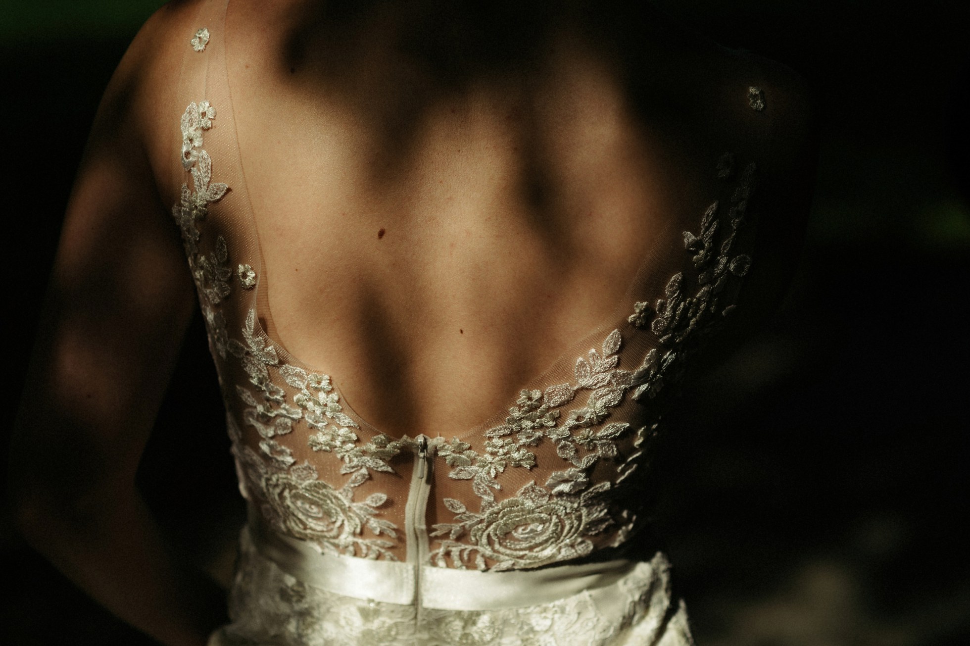 shadows on wedding gown