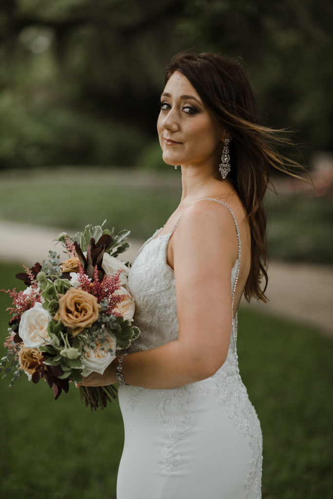 bride, bridal, dress, wedding dress, florals, bouquet